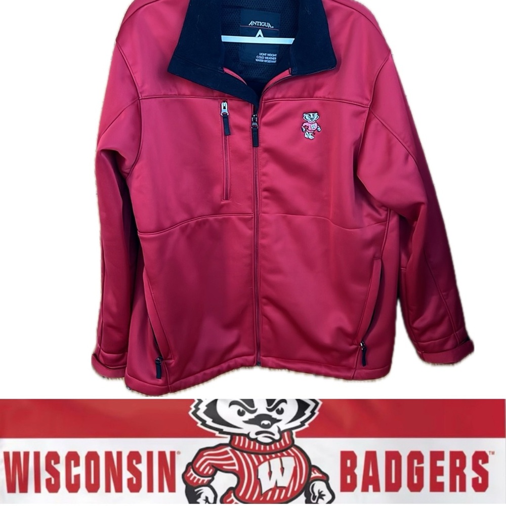 🦡Like New Badgers Traverse Full-Zip Jacket | Red | Antigua | Large